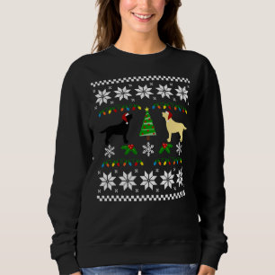 Schwarzes Labrador und gelbes Labrador Frohe Weihn Sweatshirt
