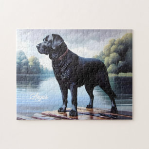 Schwarzes Labrador und See Puzzle