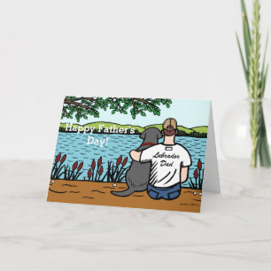 Schwarzes Labrador und Vater Karte