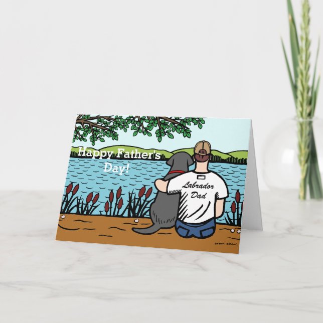 Schwarzes Labrador und Vater Karte (Vorderseite)