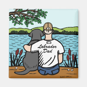 Schwarzes Labrador und Vater Magnet