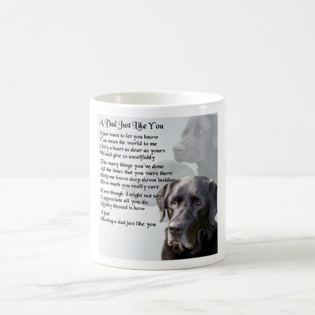 Schwarzes Labrador-Vater-Gedicht Tasse (Mittel)