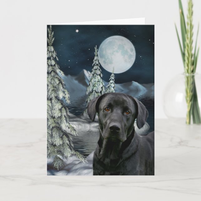 Schwarzes Labrador Weihnachten (Vorderseite)