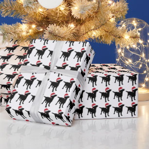 Schwarzes Labrador Weihnachten in der Weihnachtsma Geschenkpapier