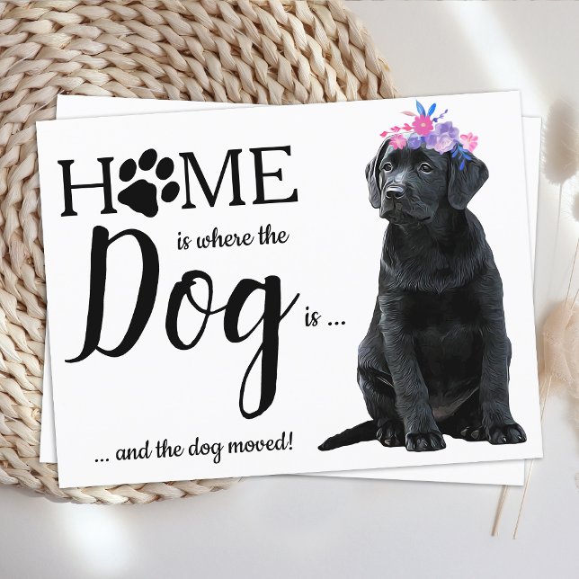 Schwarzes Labrador Wir haben Hunde bewegt Ankündigungspostkarte (Von Creator hochgeladen)