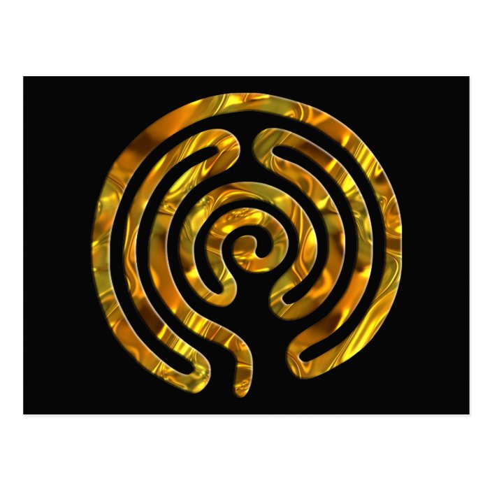 Schwarzes Labyrinth GOLD Postkarte Zazzle.at