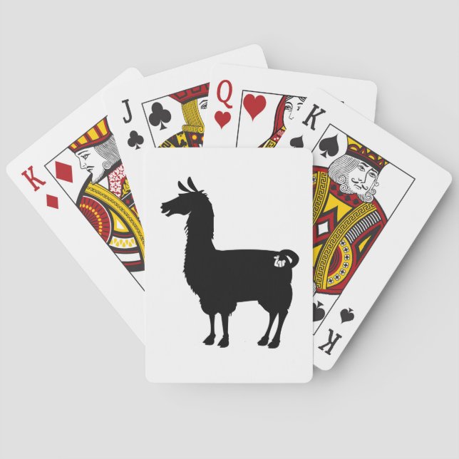 Schwarzes Lama-Spielkarten Spielkarten (Rückseite)