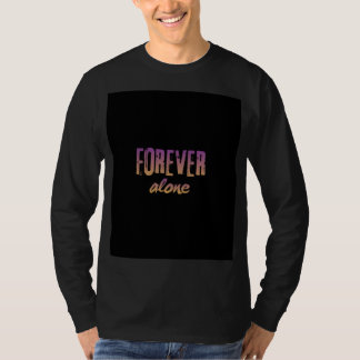 Schwarzes, langärmliges T-Shirt mit Forever Alone-