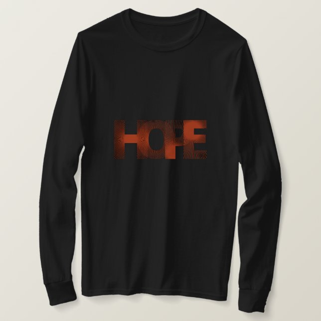 Schwarzes, langärmliges T-Shirt mit Hope-Design  (Design vorne)