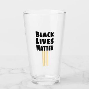 Schwarzes Leben Materie BLM drei gelbe Streifen Glas