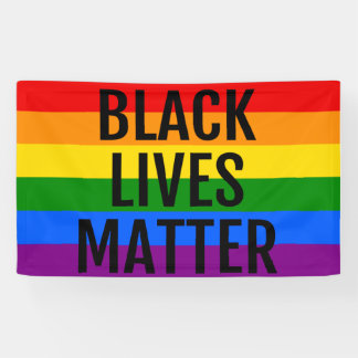 Schwarzes Leben zählt, LGBT-Regenbogenflagge Banner