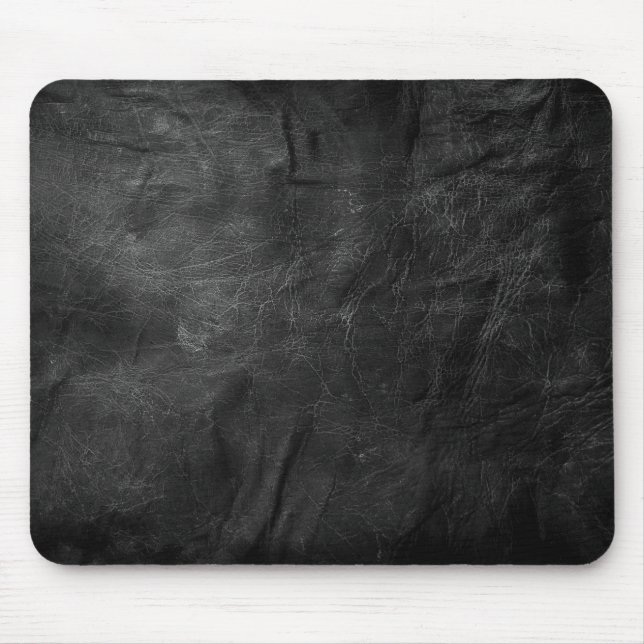 Schwarzes Leder Abstrakt Mousepad (Vorne)