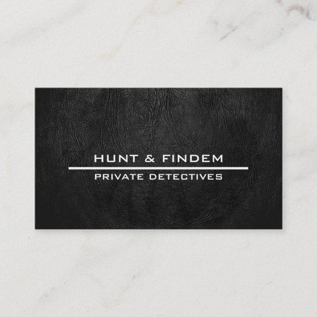 Schwarzes Leder Digital Visitenkarte (Vorderseite)