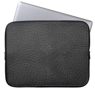 Schwarzes Leder Maskuline Rustikale Haut Laptopschutzhülle