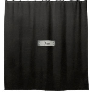 Schwarzes Leder mit Plaketten-Badezimmer Duschvorhang