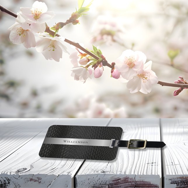 Schwarzes Leder Nachahmung Snakeskin Muster Custom Gepäckanhänger (Von Creator hochgeladen)