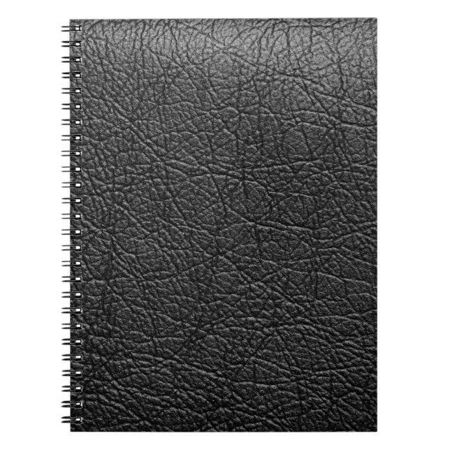 Schwarzes Leder: nahtlose Nahtstruktur. Notizblock (Vorderseite)