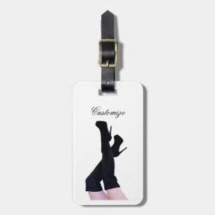 Schwarzes Leder Oberschenkelhohe Stiefel Thunder_C Gepäckanhänger