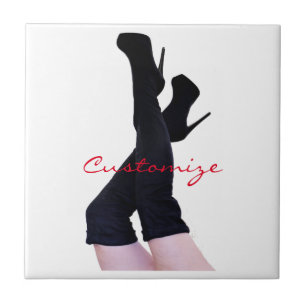 Schwarzes Leder Oberschenkelstiefel Thunder_Cove Fliese