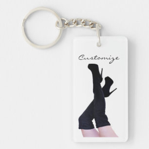 Schwarzes Leder Oberschenkelstiefel Thunder_Cove Schlüsselanhänger