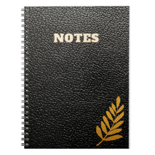 Schwarzes Leder-Style Notizbuch Notizblock