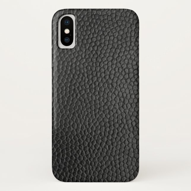 Schwarzes Leder Textur Case-Mate iPhone Hülle (Rückseite)