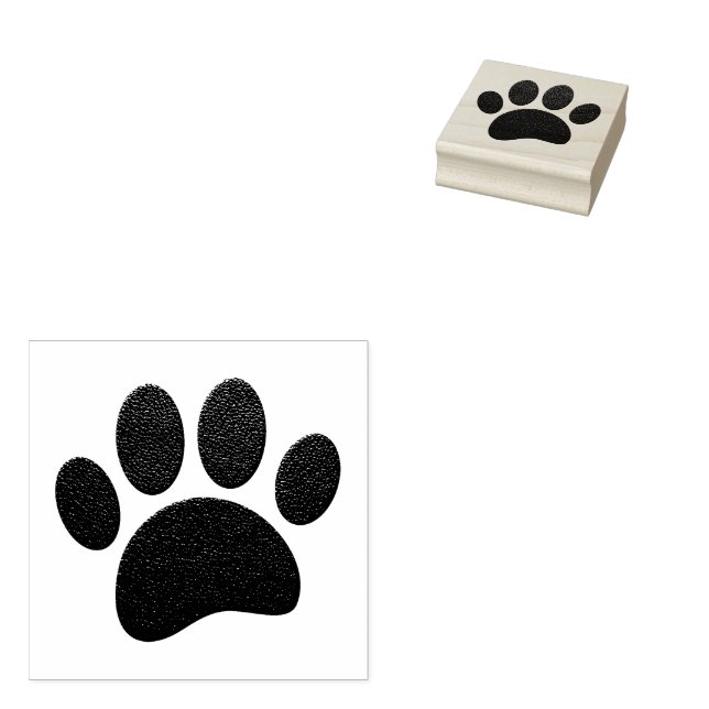 Schwarzes Leder Textur Dog Paw Print Gummistempel (Stempel)