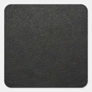 Schwarzes Leder Textur Hintergrund Quadratischer Aufkleber