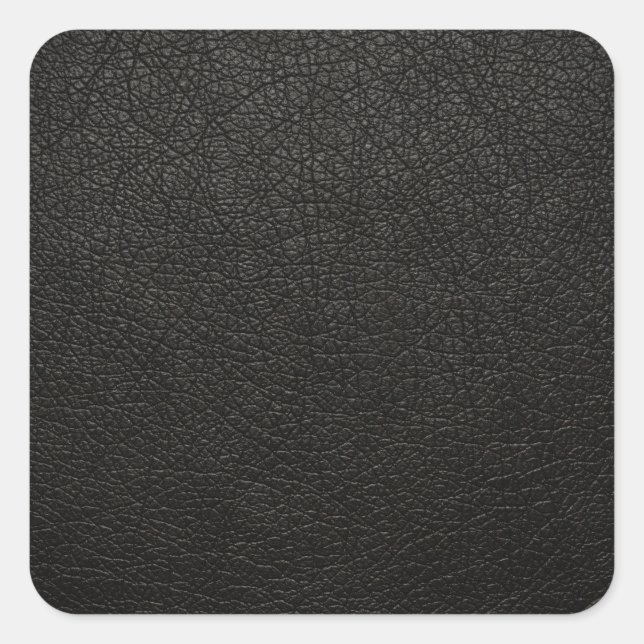 Schwarzes Leder Textur Hintergrund Quadratischer Aufkleber (Vorderseite)