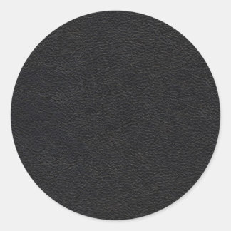 Schwarzes Leder Textur Runder Aufkleber