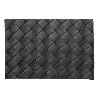Schwarzes Leder: Vintage Textur Kissenbezug