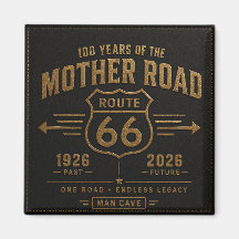 Schwarzes lederähnliches 100 Jahre Mother Road
