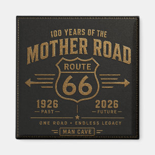 Schwarzes lederähnliches 100 Jahre Mother Road Magnet