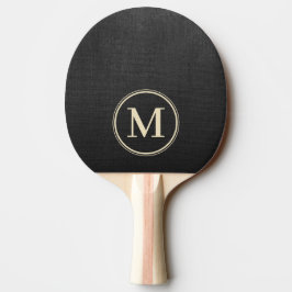 Schwarzes Leinwand-Monogramm Tischtennis Schläger