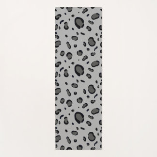 Schwarzes Leopard-Muster auf Grau Yogamatte