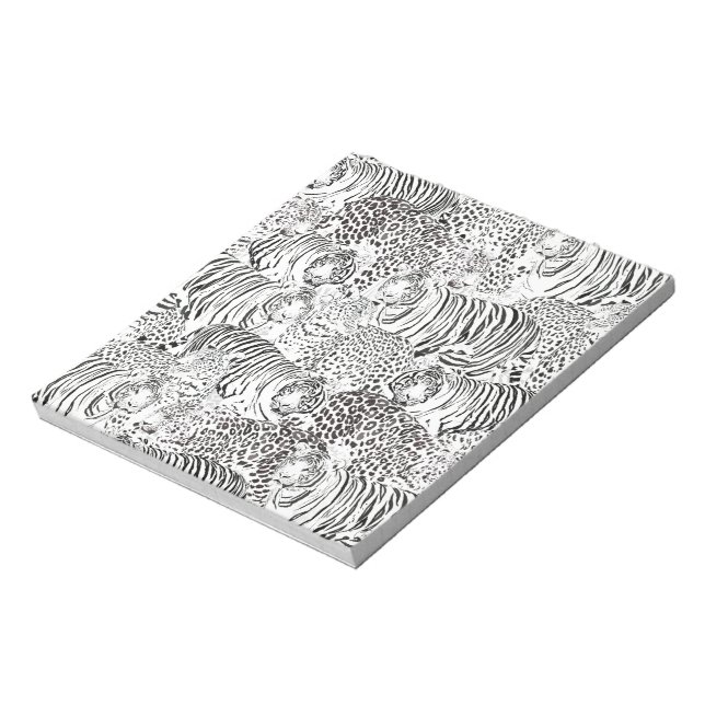 Schwarzes Leopard-Tiger-Muster Notizblock (Rotiert)