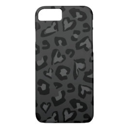 Schwarzes Leopardruckherz Case-Mate iPhone Hülle