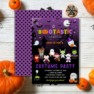 Schwarzes Lila bootastisches Halloween-Kostüm-Part Einladung