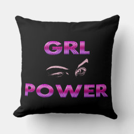 Schwarzes Lila Girl-Power-Kopfkissen Kissen