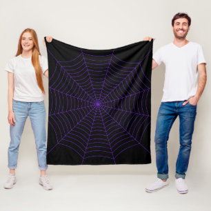 Schwarzes lila Halloween-Muster Fleecedecke