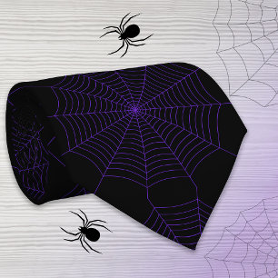 Schwarzes lila Halloween-Muster Krawatte