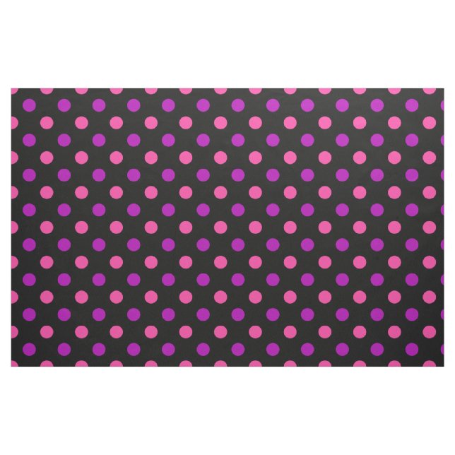 Schwarzes Lila Rosa Punkte-Muster  Stoff (Fat Quarter (45,7 x 55,9 cm))