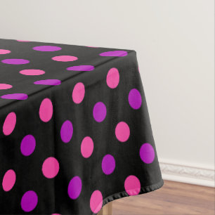 Schwarzes Lila Rosa Punkte-Muster Tischdecke