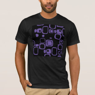 Schwarzes, lila, violettes Retro-Abstraktkunst-T-S T-Shirt