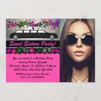 Schwarzes Limo Hot Pink Schwarzes Foto Sweet 16 Pa