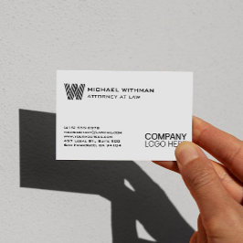 SCHWARZES LINIENMONOGRAMM-GESCHÄFTSLOGO VISITENKARTE