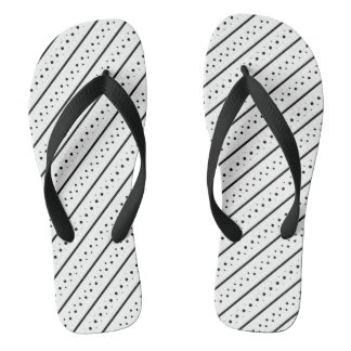 Schwarzes Linienmuster Geometrie Punkte Flip Flops