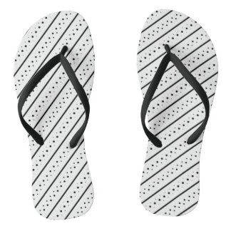 Schwarzes Linienmuster Geometrie Punkte Flip Flops