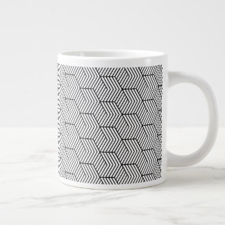Schwarzes Linienmuster Würfel Geometrie Einfach Jumbo-Tasse