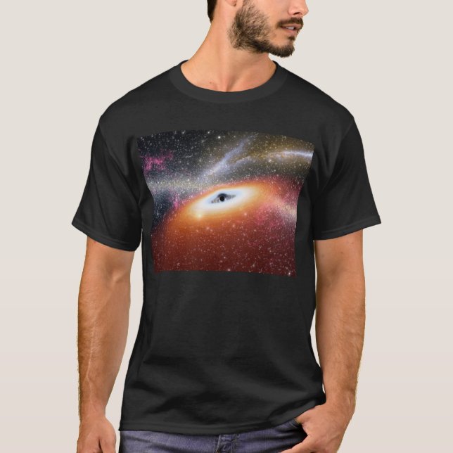 Schwarzes Loch in der Mitte einer Galaxie T-Shirt (Vorderseite)